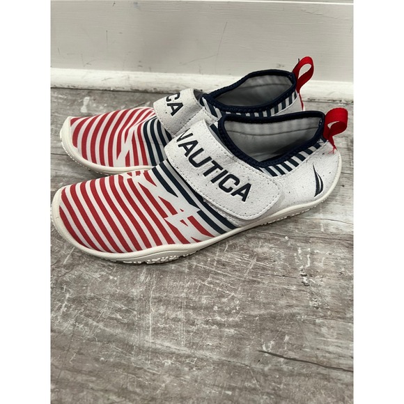 Nautica Shoes - Nautica Arlene Women's Water Shoes Size 8 White Red Striped Nautical Beach